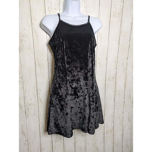 Crazy 8 Other - Crazy 8 Black Crushed Velvet Girls Dress 10/12 Goth Y2K Holiday Party Alt Skater
